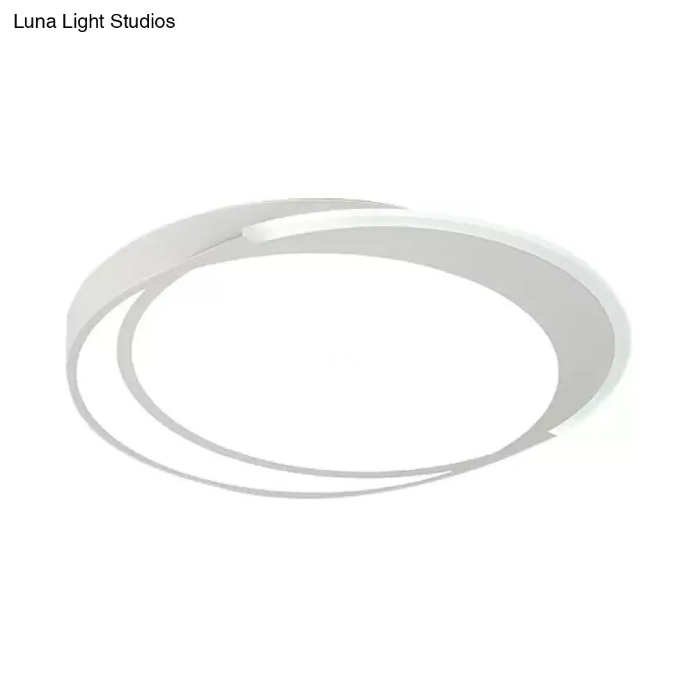 Sleek Round Ceiling Mount Light - Acrylic Flush Perfect For Adult Bedroom White / 16