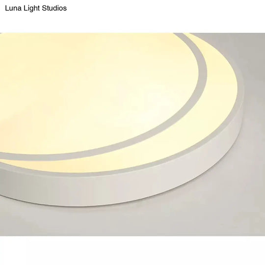 Sleek Round Ceiling Mount Light - Acrylic Flush Perfect For Adult Bedroom