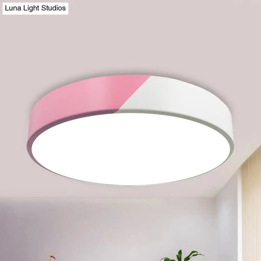 Sleek Round Flush Mount Nordic Design Ceiling Lamp With Acrylic Shade For Dining Room