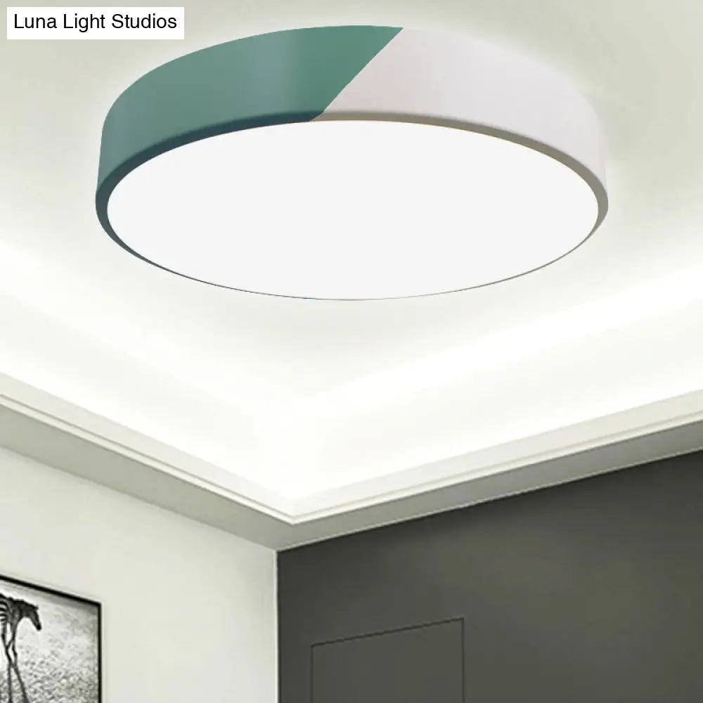 Sleek Round Flush Mount Nordic Design Ceiling Lamp With Acrylic Shade For Dining Room