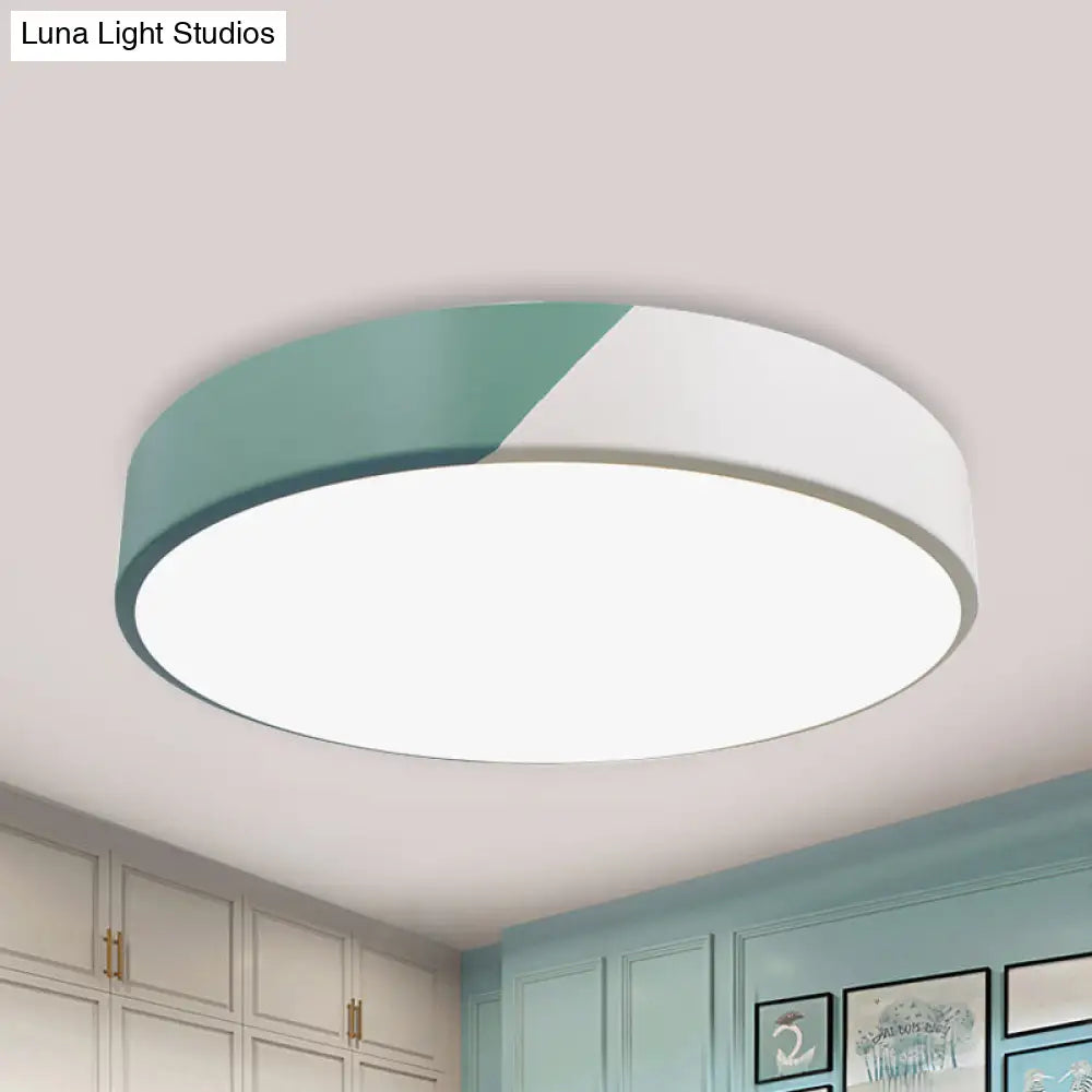 Sleek Round Flush Mount Nordic Design Ceiling Lamp With Acrylic Shade For Dining Room