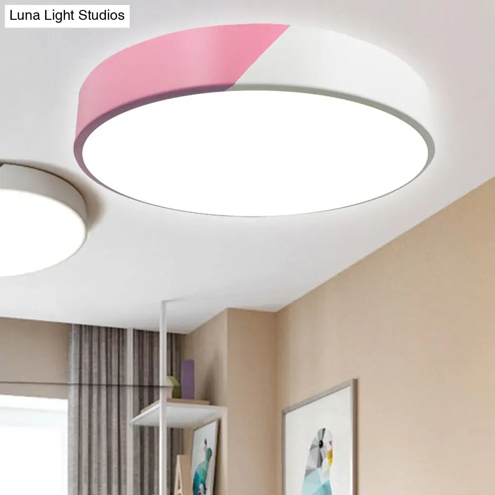 Sleek Round Flush Mount Nordic Design Ceiling Lamp With Acrylic Shade For Dining Room