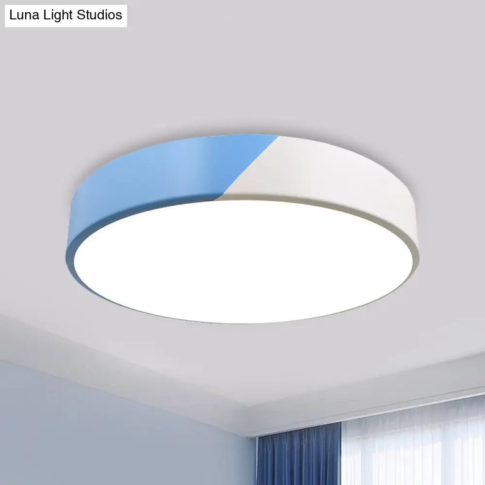 Sleek Round Flush Mount Nordic Design Ceiling Lamp With Acrylic Shade For Dining Room