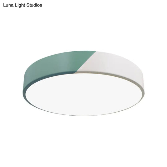 Sleek Round Flush Mount Nordic Design Ceiling Lamp With Acrylic Shade For Dining Room