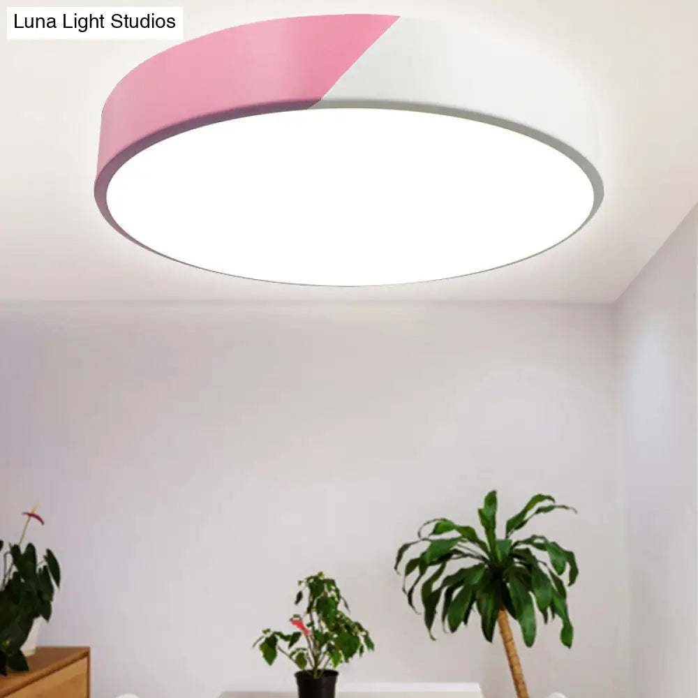 Sleek Round Flush Mount Nordic Design Ceiling Lamp With Acrylic Shade For Dining Room