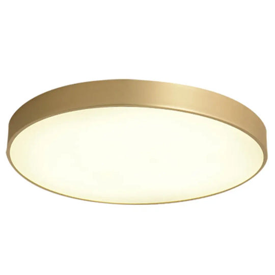 Sleek Round Led Ceiling Lamp For Modern Bedroom And Corridor Lighting - Gold Baking Paint Bezel /