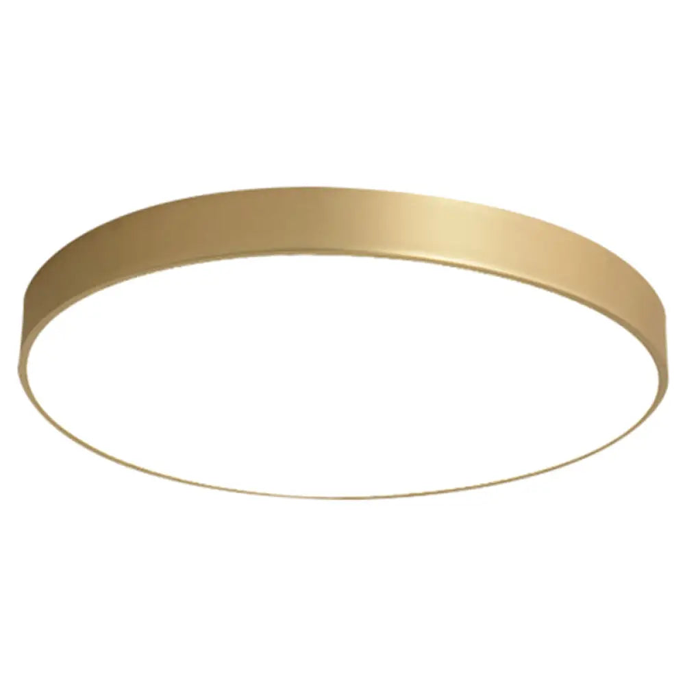 Sleek Round Led Ceiling Lamp For Modern Bedroom And Corridor Lighting - Gold Baking Paint Bezel /