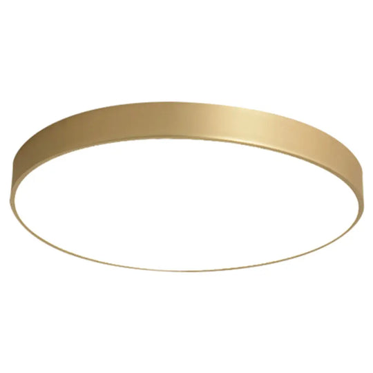 Sleek Round Led Ceiling Lamp For Modern Bedroom And Corridor Lighting - Gold Baking Paint Bezel /