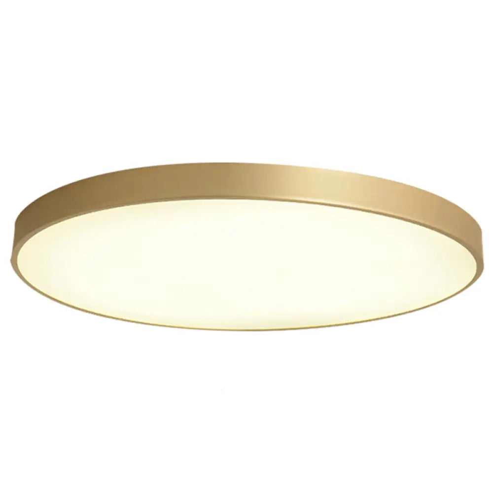 Sleek Round Led Ceiling Lamp For Modern Bedroom And Corridor Lighting - Gold Baking Paint Bezel /