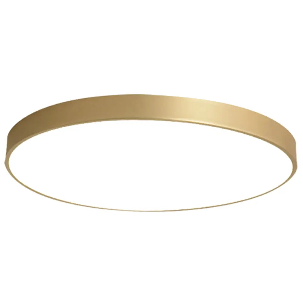 Sleek Round Led Ceiling Lamp For Modern Bedroom And Corridor Lighting - Gold Baking Paint Bezel /