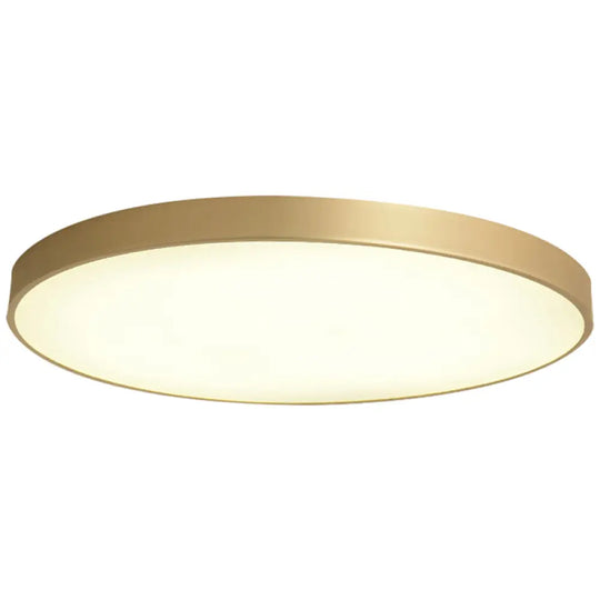 Sleek Round Led Ceiling Lamp For Modern Bedroom And Corridor Lighting - Gold Baking Paint Bezel /