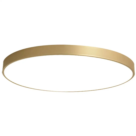 Sleek Round Led Ceiling Lamp For Modern Bedroom And Corridor Lighting - Gold Baking Paint Bezel /