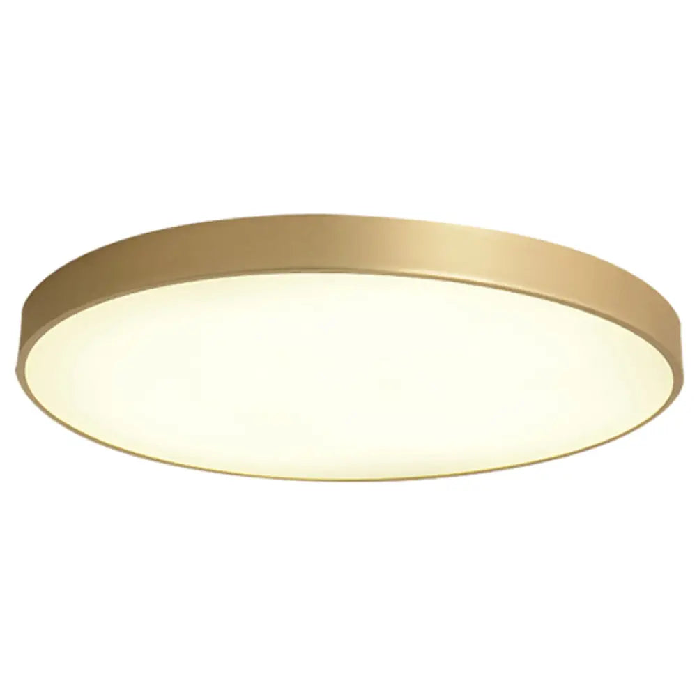 Sleek Round Led Ceiling Lamp For Modern Bedroom And Corridor Lighting - Gold Baking Paint Bezel /