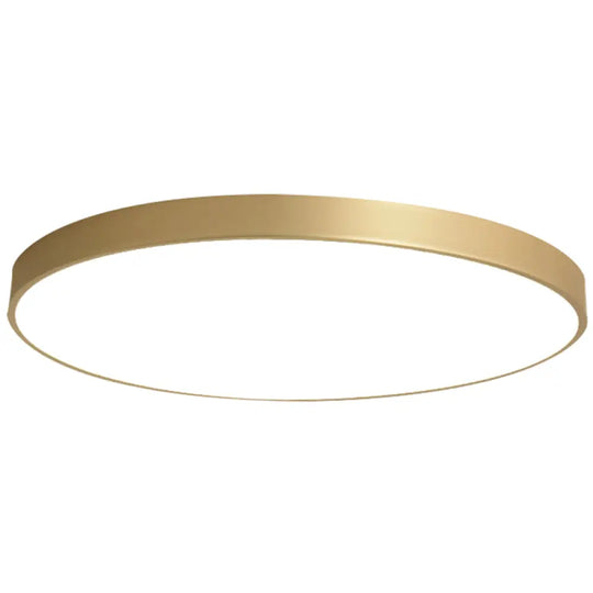 Sleek Round Led Ceiling Lamp For Modern Bedroom And Corridor Lighting - Gold Baking Paint Bezel /