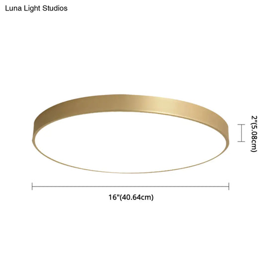 Sleek Round Led Ceiling Lamp For Modern Bedroom And Corridor Lighting - Gold Baking Paint Bezel