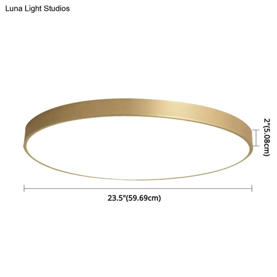 Sleek Round Led Ceiling Lamp For Modern Bedroom And Corridor Lighting - Gold Baking Paint Bezel