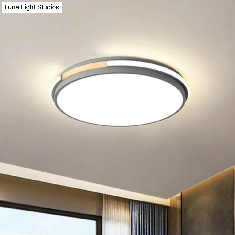 Sleek Round Led Flush Mount Light For Bedrooms - Acrylic Finish