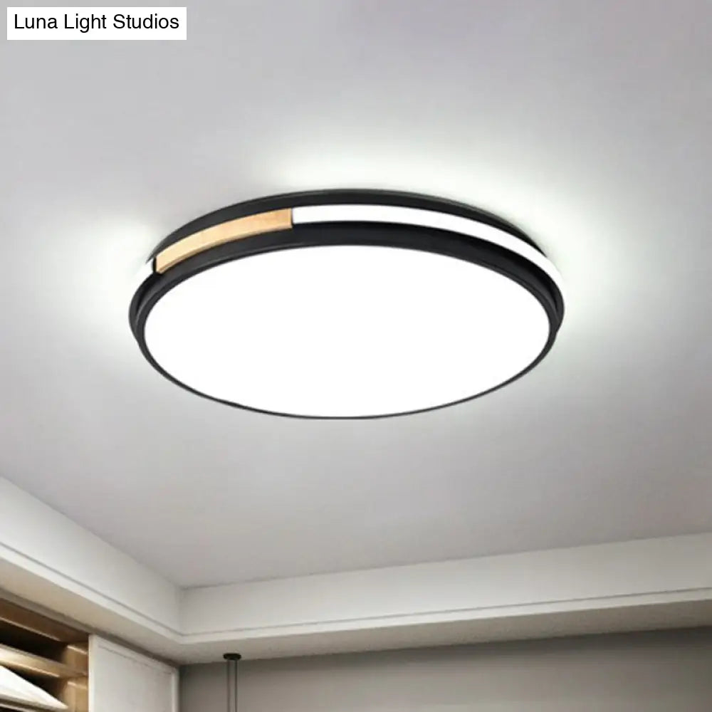 Sleek Round Led Flush Mount Light For Bedrooms - Acrylic Finish