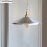 Sleek Silver Saucer Pendant Light With Metal Warehouse Design - 1-Light For Garage Ceiling