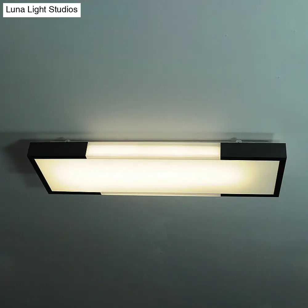 Sleek Simplicity Rectangular Flush Mount Lamp - 8/15 Wide Metal 24.5/35.5 Long Led Cloakroom Light