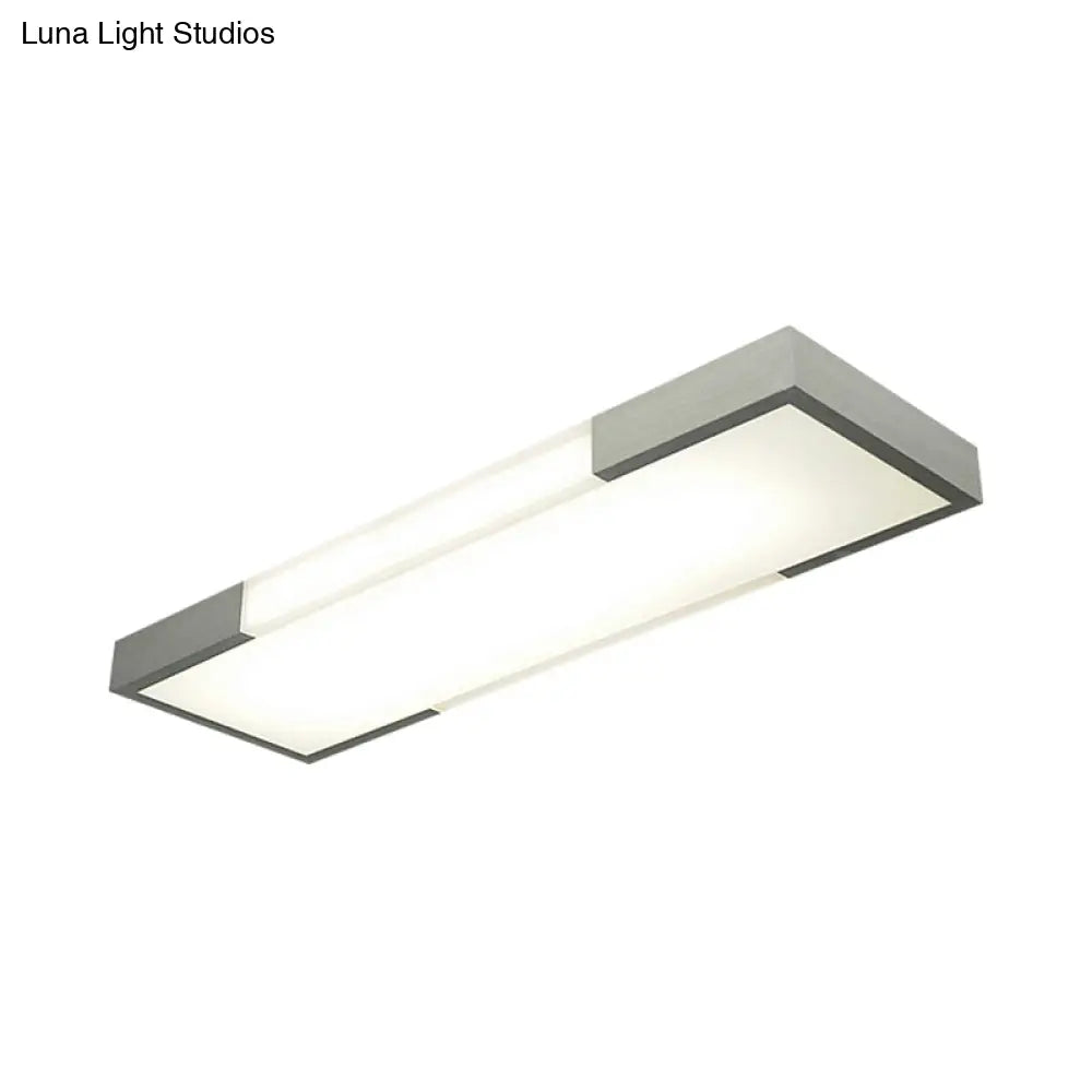 Sleek Simplicity Rectangular Flush Mount Lamp - 8’/15’ Wide Metal 24.5’/35.5’ Long Led