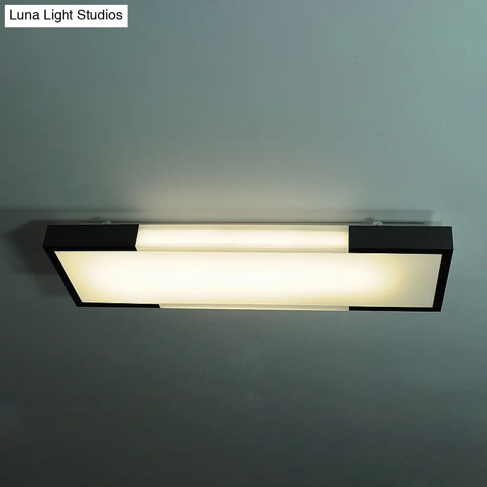 Sleek Simplicity Rectangular Flush Mount Lamp - 8’/15’ Wide Metal 24.5’/35.5’ Long Led