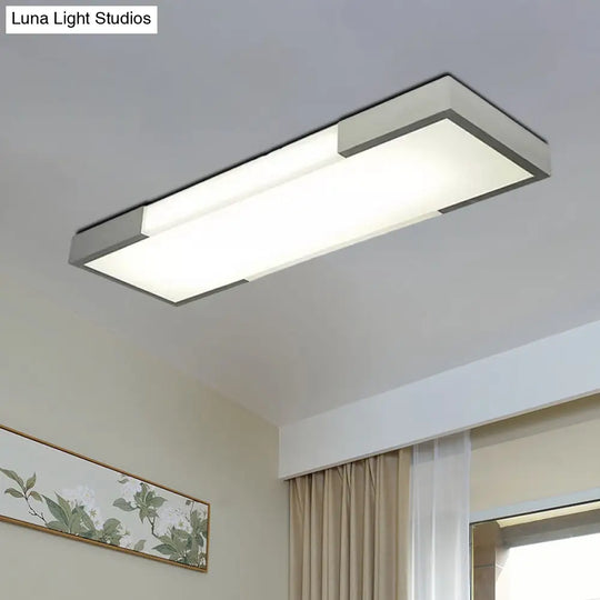 Sleek Simplicity Rectangular Flush Mount Lamp - 8’/15’ Wide Metal 24.5’/35.5’ Long Led