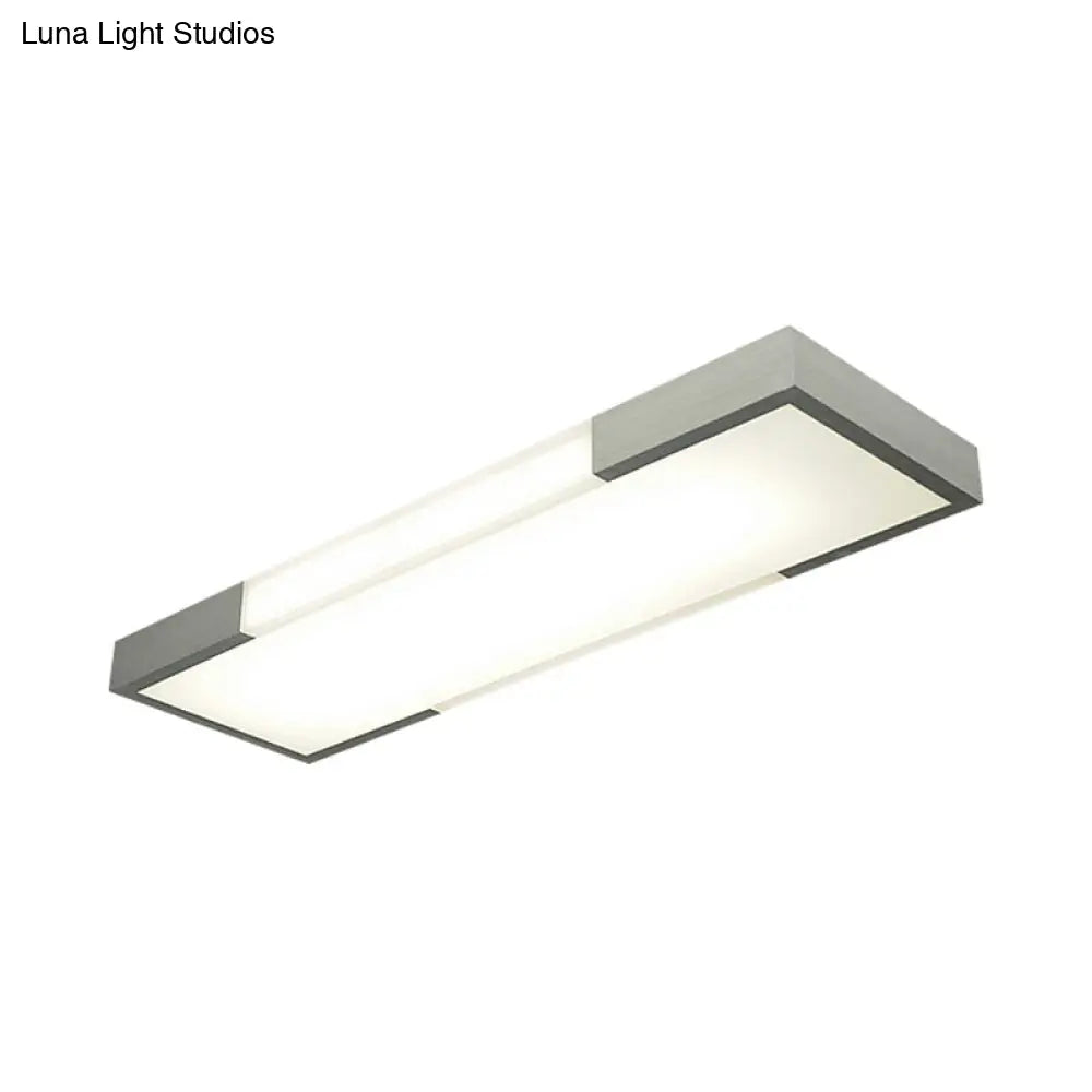 Sleek Simplicity Rectangular Flush Mount Lamp - 8/15 Wide Metal 24.5/35.5 Long Led Cloakroom Light