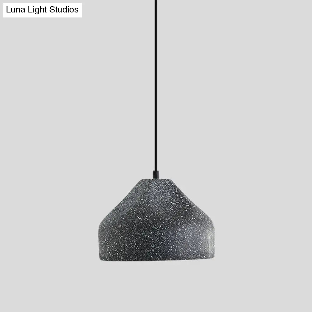 Sleek Single Pendant Light With Geometric Design Cement Finish For Modern Restaurant Ceilings Black