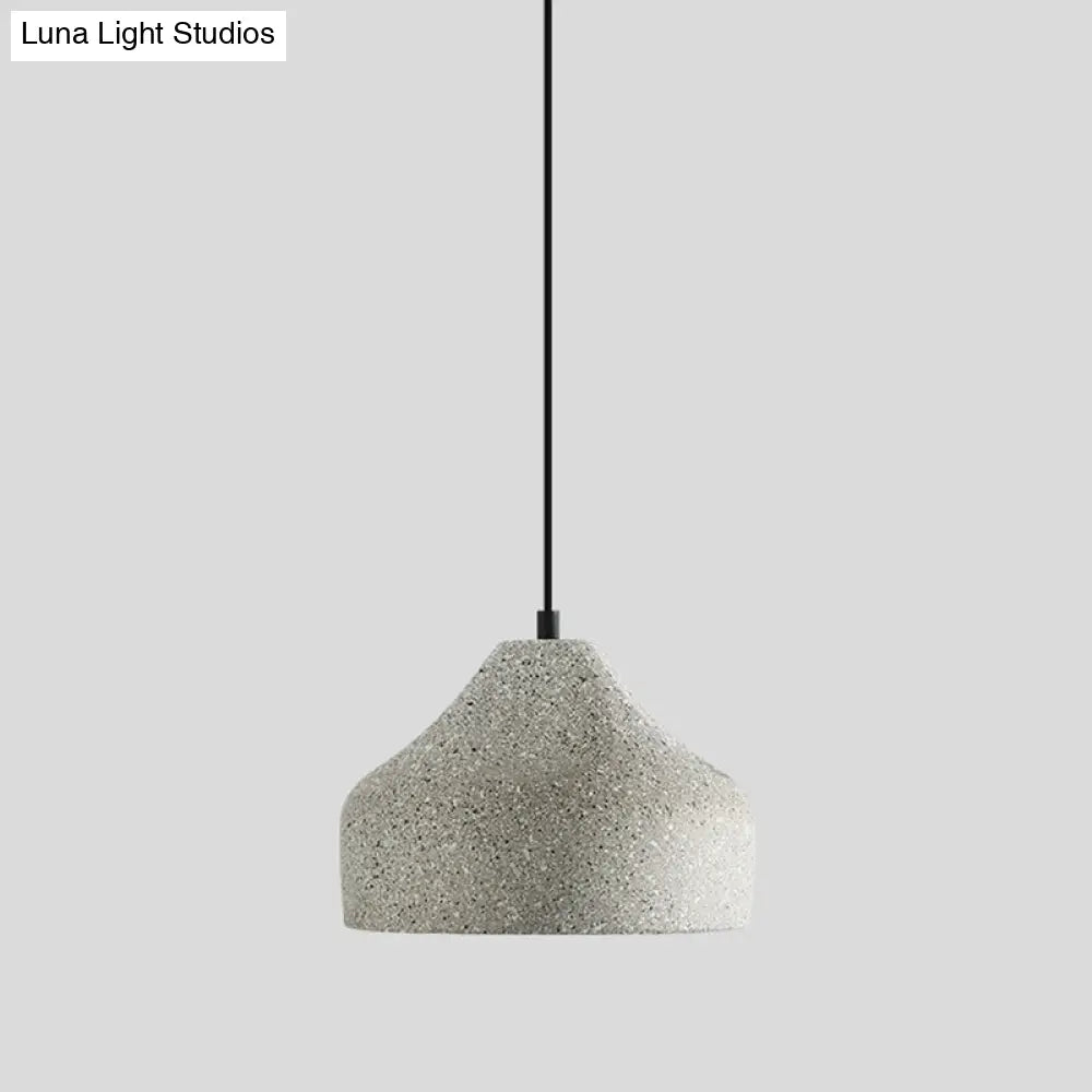 Sleek Single Pendant Light With Geometric Design Cement Finish For Modern Restaurant Ceilings Grey /