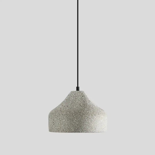 Sleek Single Pendant Light: Geometric Cement Ceiling Fixture For Modern Restaurants Grey / Trapezoid