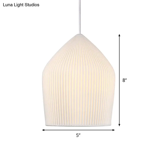 Sleek Prismatic Glass Pendant Light Kit With Single Suspension - White Cloche Hanging Lamp