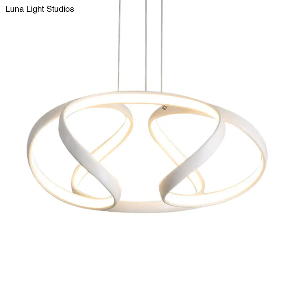 Sleek Spiral Acrylic Chandelier Pendant With Warm/White Light - Single Suspension Lamp