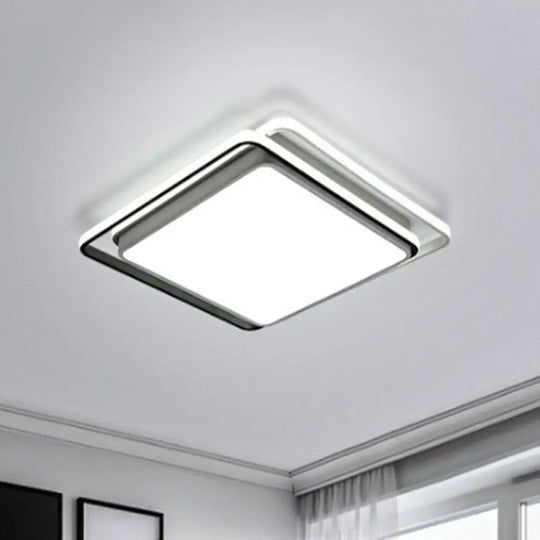 Sleek Square Bedroom Flush Mount Led Lighting With Acrylic Minimalist Design White / 15’