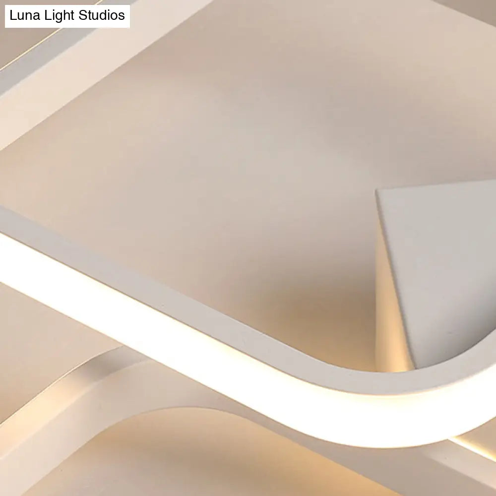 Sleek Square Led Acrylic Semi - Flush Ceiling Light In Warm/White