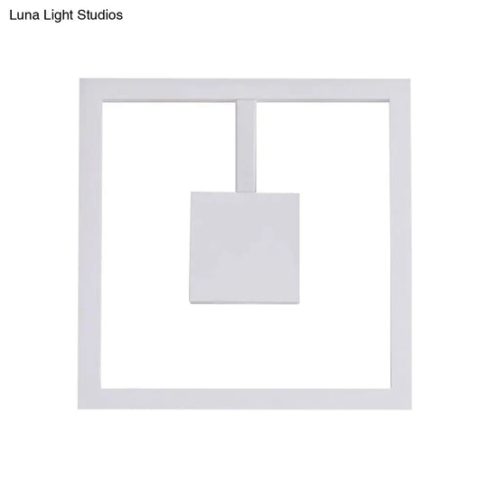 Sleek Square Led Wall Sconce For Bedroom - Warm/White Acrylic Light Fixture In Black/White