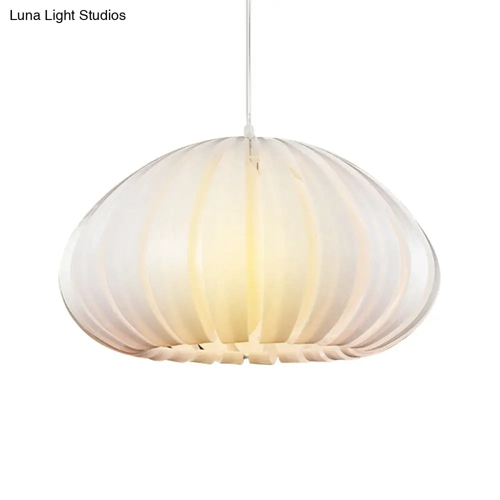 Sleek Squash Suspension Light: Acrylic Single Ceiling Pendant For Dining Table White/Black With