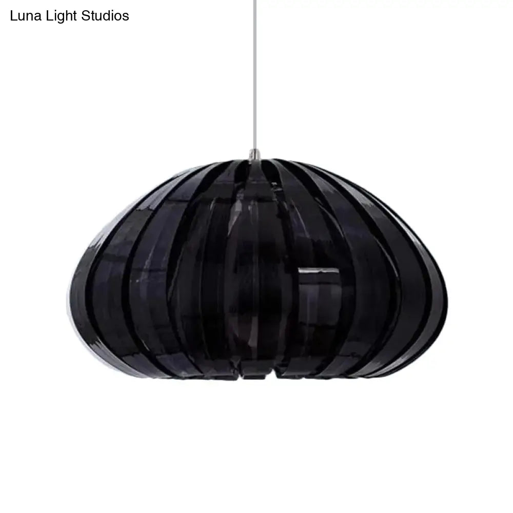 Sleek Squash Suspension Light: Acrylic Single Ceiling Pendant For Dining Table White/Black With