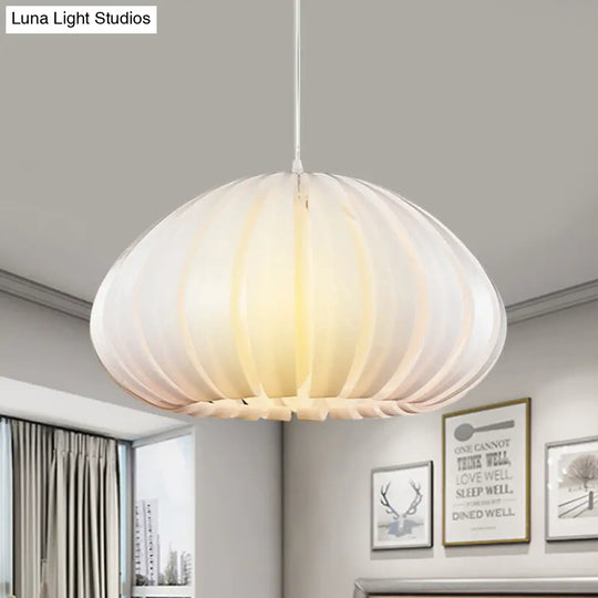 Sleek Squash Suspension Light: Acrylic Single Ceiling Pendant For Dining Table White/Black With