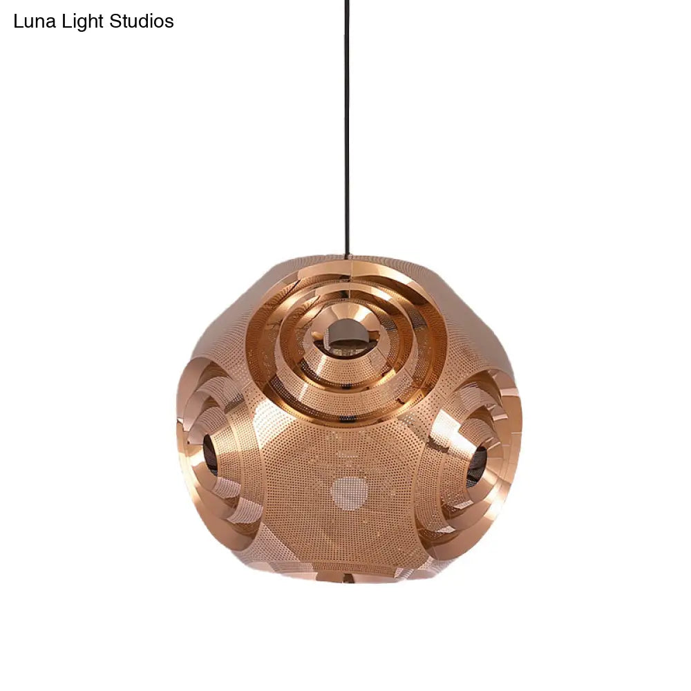 Sleek Stainless Steel Sphere Pendant Lamp Colonial 1-Head Suspension Light (11/15 W) In