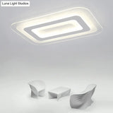 Sleek Surface Mounted Led Ceiling Light - Simplicity In White For Living Room