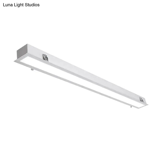 Sleek Surface-Mounted Led Ceiling Light: White Linear Flush Mount Fixture