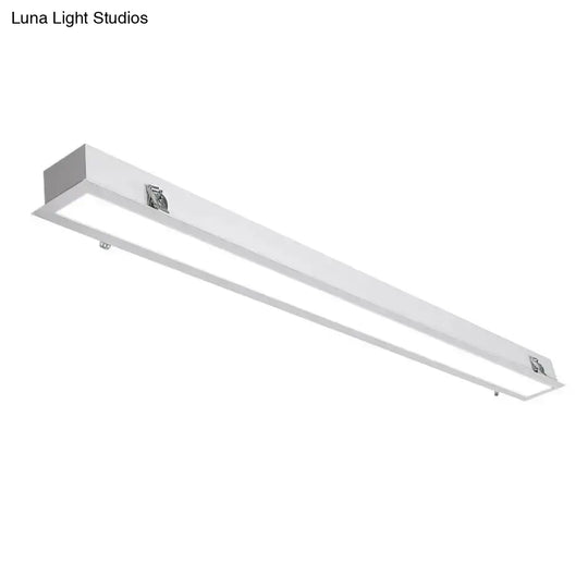 Sleek Surface-Mounted Led Ceiling Light: White Linear Flush Mount Fixture