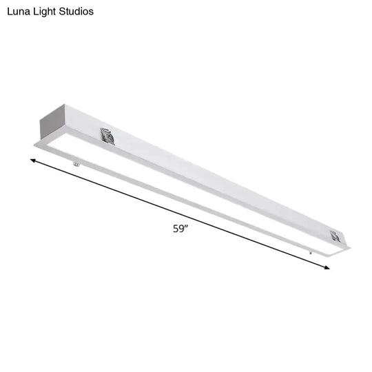 Sleek Surface-Mounted Led Ceiling Light: White Linear Flush Mount Fixture