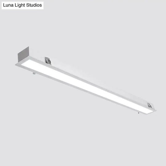 Sleek Surface-Mounted Led Ceiling Light: White Linear Flush Mount Fixture