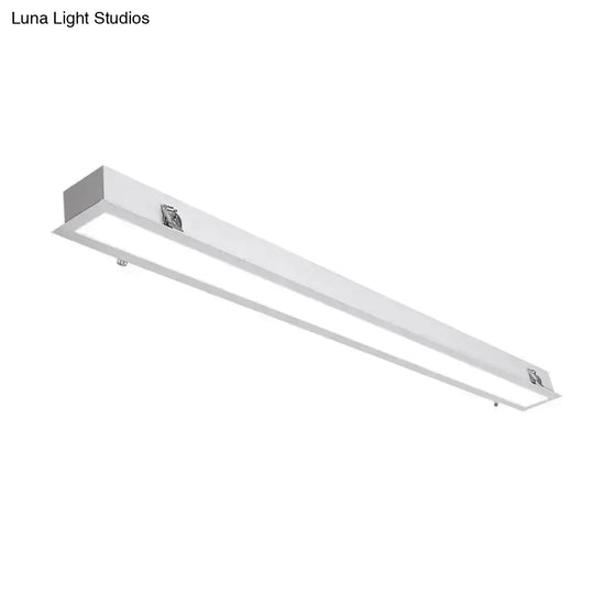 Sleek Surface-Mounted Led Ceiling Light: White Linear Flush Mount Fixture