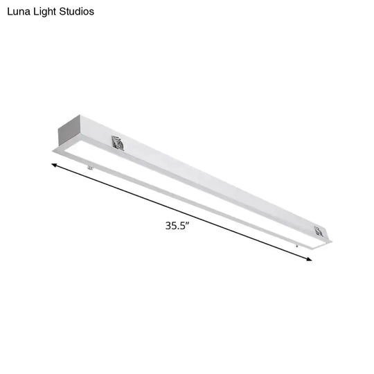 Sleek Surface-Mounted Led Ceiling Light: White Linear Flush Mount Fixture