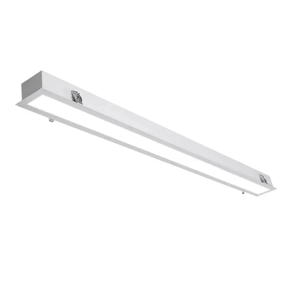 Sleek Surface-Mounted Led Ceiling Light: White Linear Flush Mount Fixture / Small