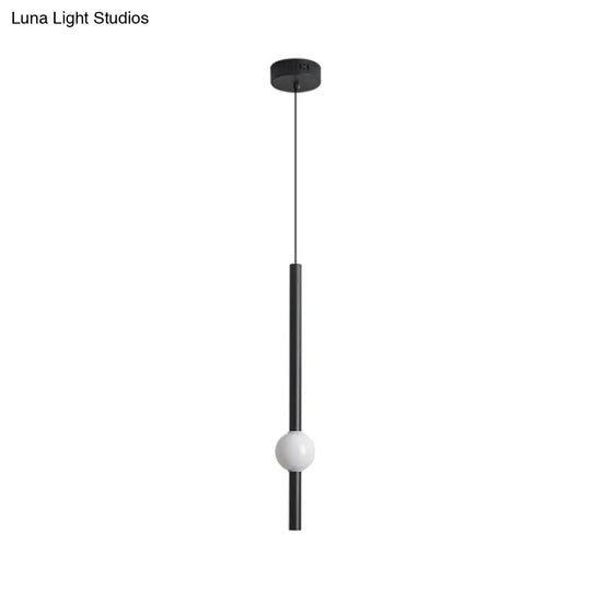 Sword-Shaped Led Hanging Lamp Kit - Modern Acrylic Black/White Suspension Light In Warm/White/3