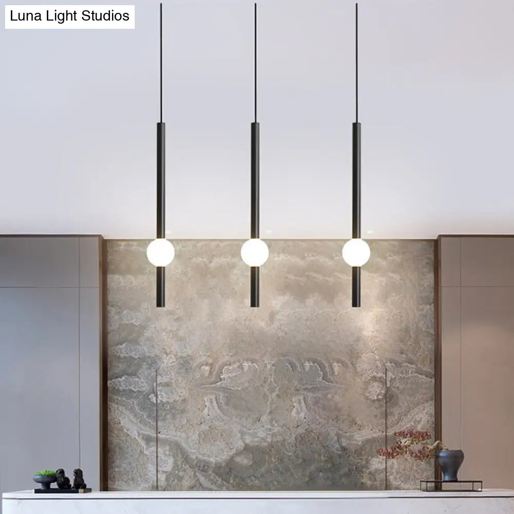 Sword-Shaped Led Hanging Lamp Kit - Modern Acrylic Black/White Suspension Light In Warm/White/3